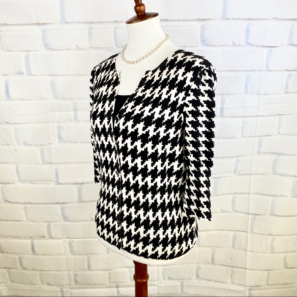 N O T A T I O N S : Houndstooth Patterned Cardigan - image 2